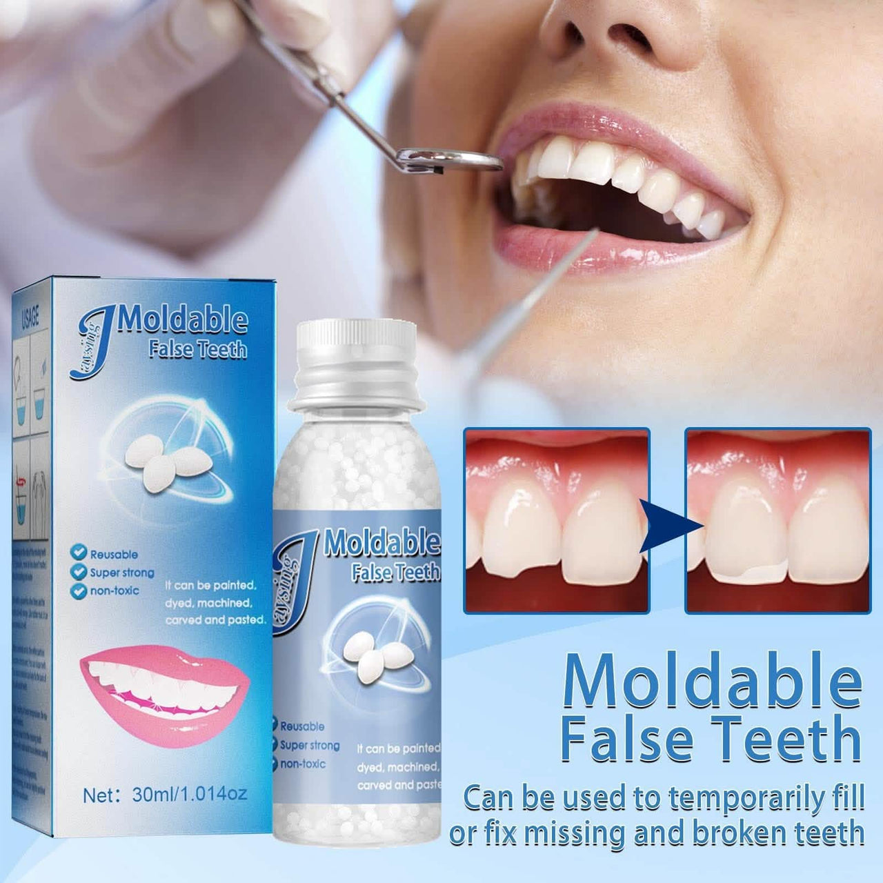 Temporary Moldable Broken Teeth Gaps Filling (Buy 1 Get 1 Free)