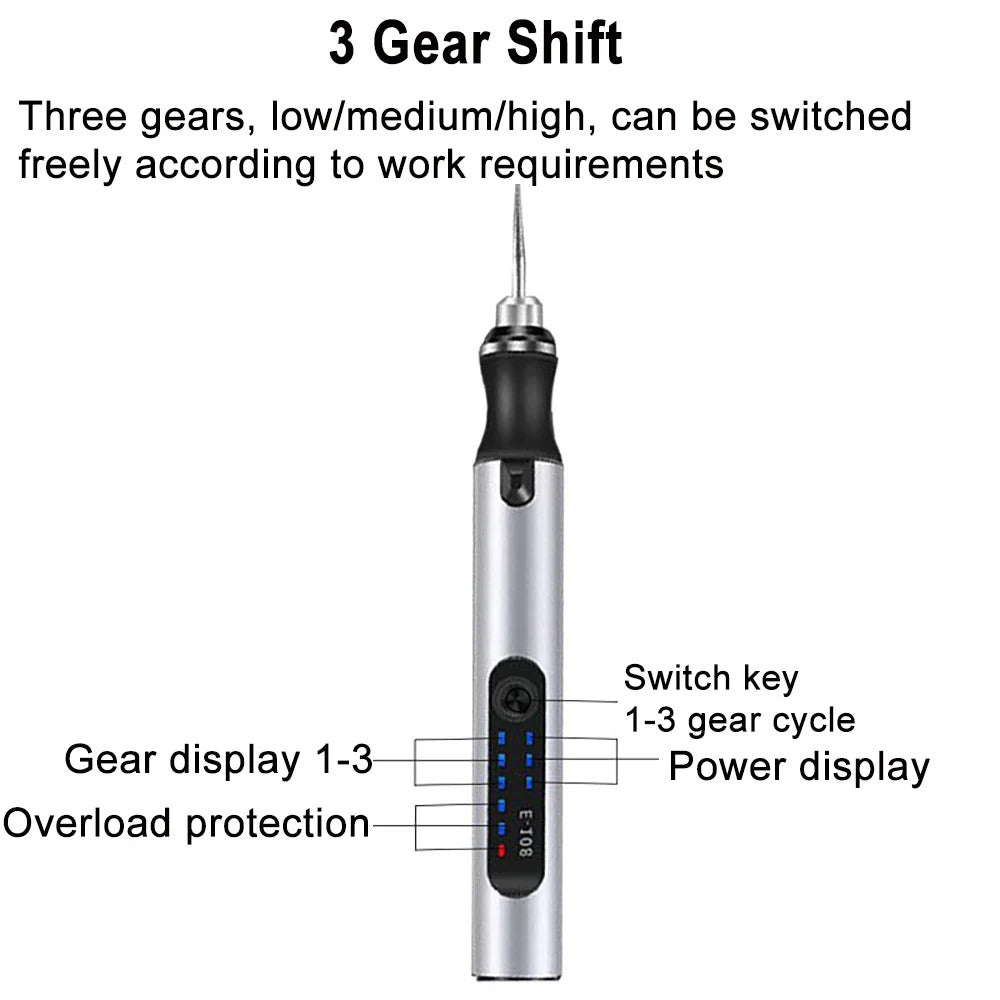 USB Rechargeable Miniature Electric Engraving Pen Set