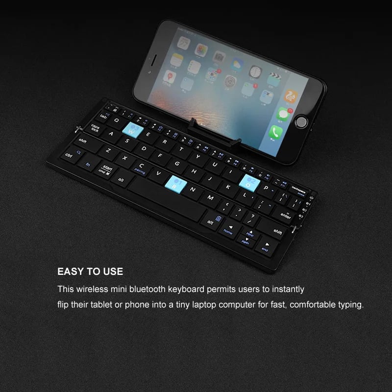 Mini Foldable Bluetooth Keyboard with Magnetic Stand