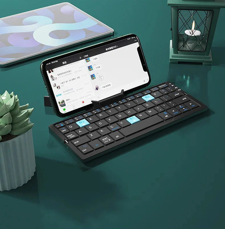 Mini Foldable Bluetooth Keyboard with Magnetic Stand