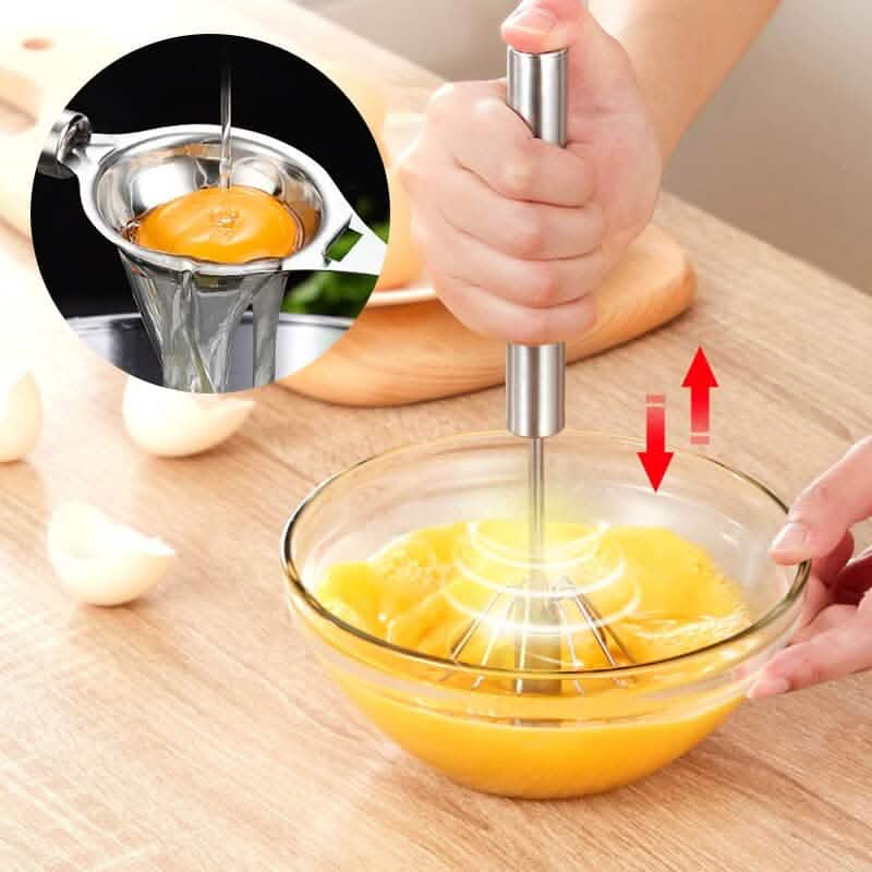 Stainless Steel Semi-Automatic Whisk (Buy 1 Get 1 Free)